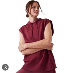 Athleta Spar Sleeveless Hoody EUC Red XL
